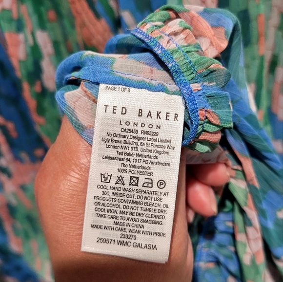 Ted Baker Galasia Graphic Print Off The Shoulder Cover Up - Picture 6 of 8
